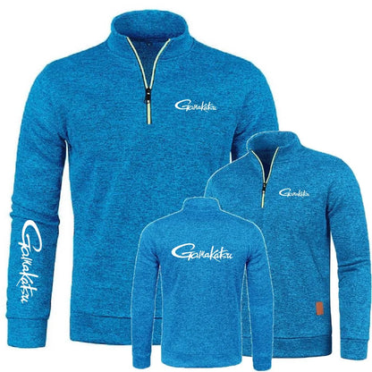 Sweatshirts Half Zipper Soft Fleece Turtleneck Sweater Gamakatsu Fishing Mens Pullover Jersey Casual Knit Sportwear Streetwear