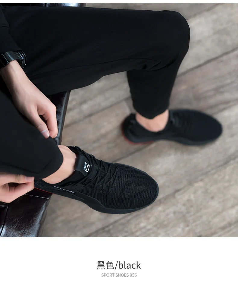 2025 New Man's Sports Shoes Korean Version Trendy work  Shoes Man Casual Running Shoes Flying Woven Breathable Summer Shoes Man