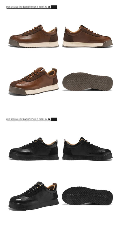 Mens Unique Skate Shoes Platform Comfort Black Casual Sneakers All-Match Thick Sole Design for Urban Street Style Versatile Wear