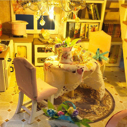 Wooden Miniature Doll House Kit 3D Puzzle Assembly Building Model Toy Home Bedroom Decoration With Furniture Adult New Year Gift