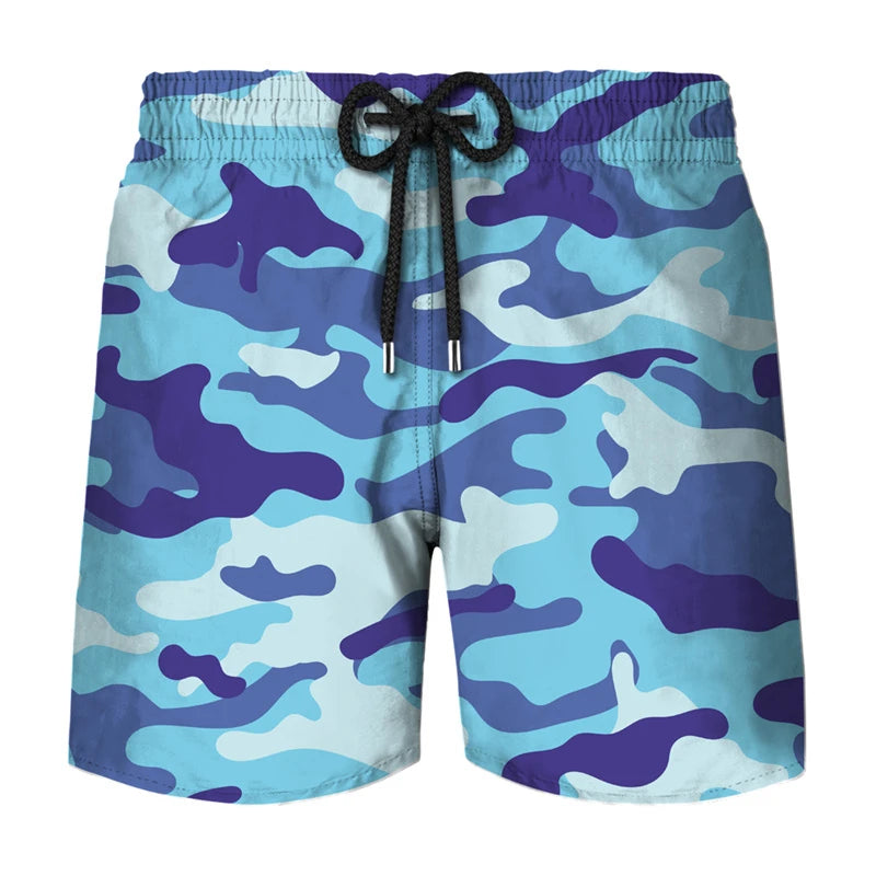 Fashion Camouflage Graphic Beach Shorts For Men Summer Casual Daily Wear 3D Printed Short Pants Loose Streetwear Board Shorts