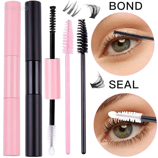 Double-Ended Eyelash Glue Adhesive and Sealing Suitable for DIY Group Eyelashes Eyelash Glue Eyelash Curler Brush Kit Makeup