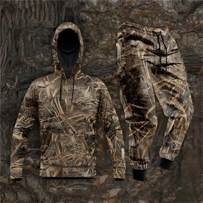 Forest Camouflage 3D Print Hoodies Pants Sets Men's Autumn Sweatshirts Sweatpants Two Piece Suits Outdoor Tracksuit Man Clothing