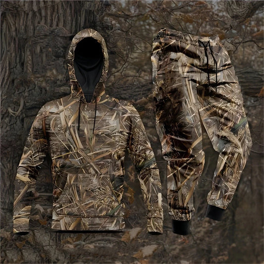 Forest Camouflage 3D Print Hoodies Pants Sets Men's Autumn Sweatshirts Sweatpants Two Piece Suits Outdoor Tracksuit Man Clothing