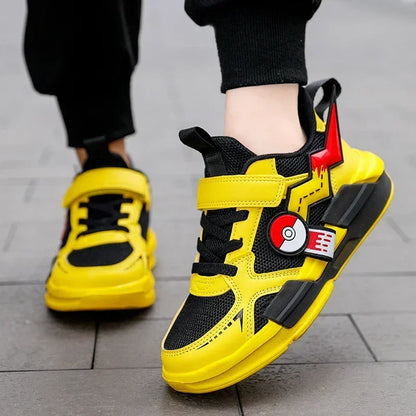 Kid Casual Sneakers  Pikachu Children Cartoon Sports Shoes  Boy Girl Student Running Shoe Breathable Lightweight Size EU28-39