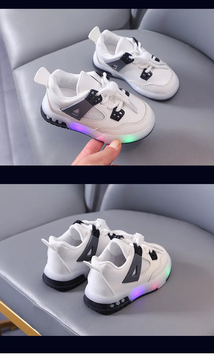 New Kid Shoes Fashion Versatile Comfort Boys Sneakers Breathable Non Slip Simple Casual Shoe LED Lightweight Classic Girls Shoe