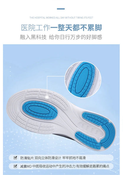 Platform White Shoes Women Casual Comfortable Light Nurse Work Shoes Fashion Slip on Non-slip Loafers Women Genuine Leather Shoe