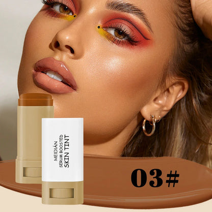 Bronze Foundation Stick Serum Boosted Skin Tint Silky Texture Moisturizing Coverage Concealer Base Even Skin Tone Makeup