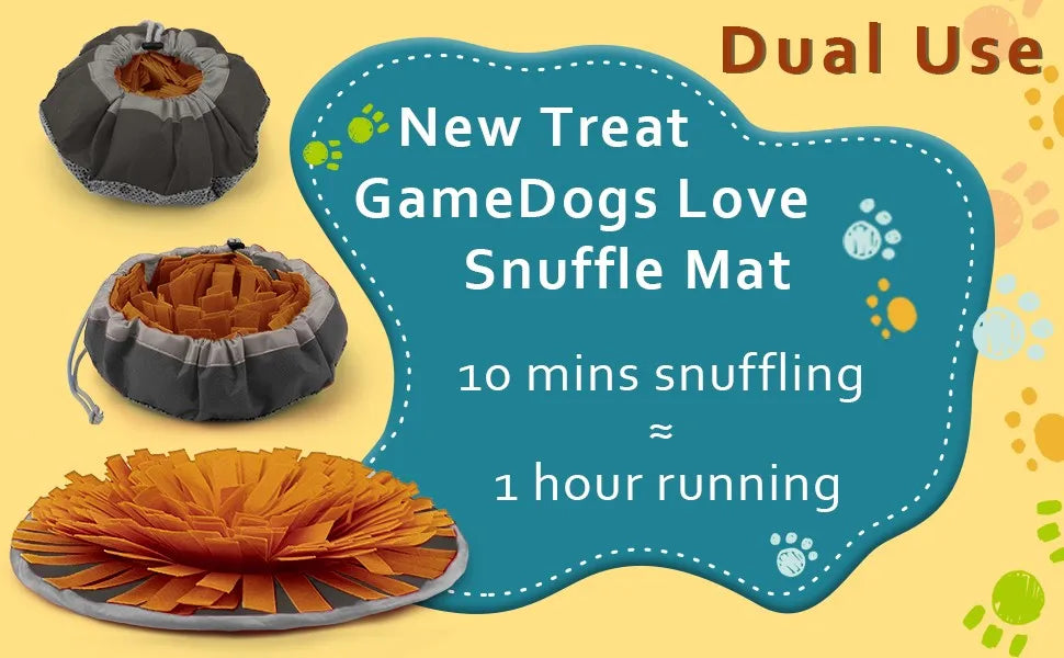 Pet Snuffle Mat for Dogs, Interactive Feed Game for Boredom, Encourages Natural Foraging Skills for Cats Dogs Bowl Travel Use