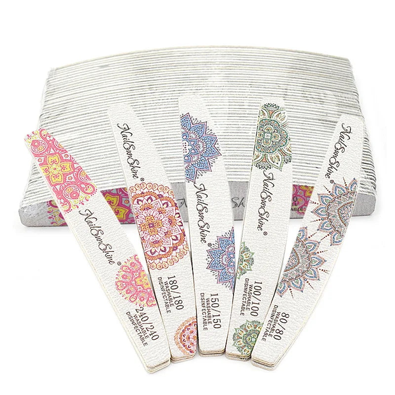 3/5pcs Lot New Nail File Flower Printed Nail Buffer Colorful Lime A Ongle 80/100/150/180/240 Professional Manicure Tools Uñas