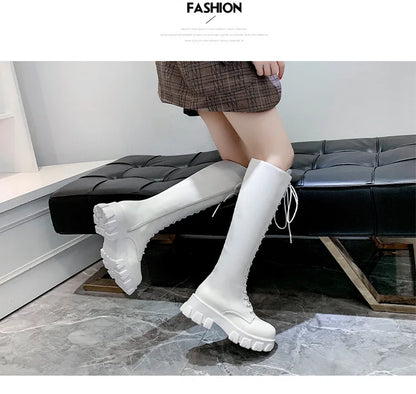 High Boots for Women 2025 New Women's Boots Fashion Womens Casual Shoes Wear-resistant Non-slip Women Platform Shoes Botas Mujer