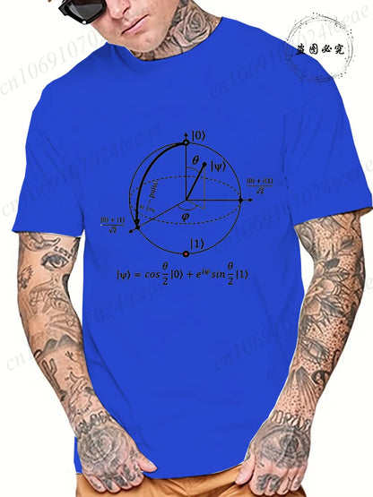Summer Casual Men's T-Shirt Clothing Soft and Loose Round Neck Top for Men Math Physics and Science Male Short Sleeve Tees Tops