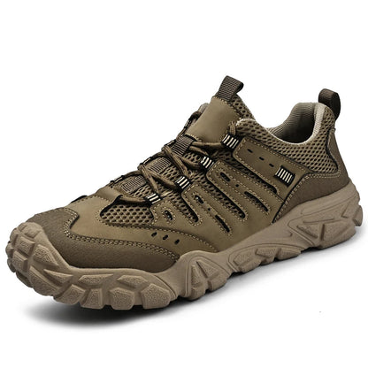 Retro Style Men's Outdoor Hiking Shoes Durable Waterproof Trekking Sneakers Non-Slip Sole Trainers Male Mountain Travel Footwear