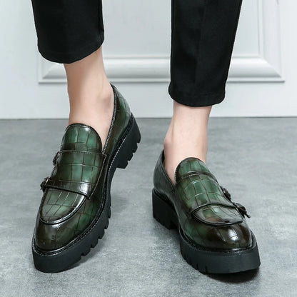 Men's Loafers Luxury Brand Leather Dress Shoes Breathable Slip-On Solid Formal Casual Shoes Handmade Designer Men Shoes Mocassin