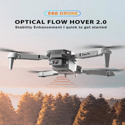 E88 ProIntelligent Folding Drone Supports single/Dual Camera Switching 4KPicture Quality+Wide-angle Shooting WiFiDirect Real-Tim