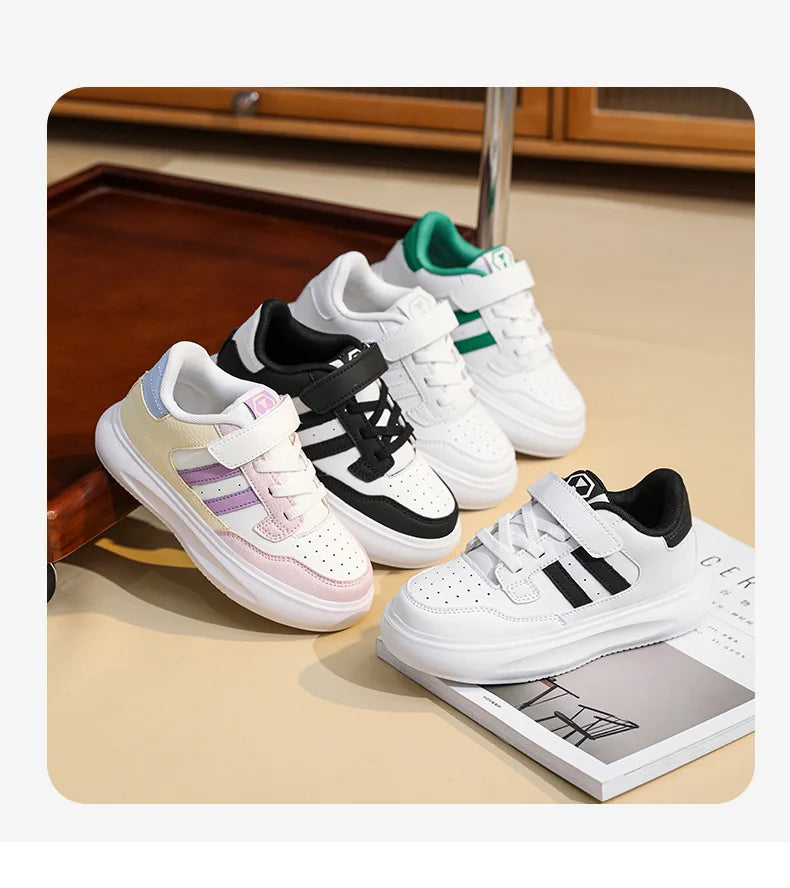 Children's Sneakers Kids Fashion Design Black White Non-slip Casual Shoes for Boys Girls Breathable Sneakers Toddler Outdoor