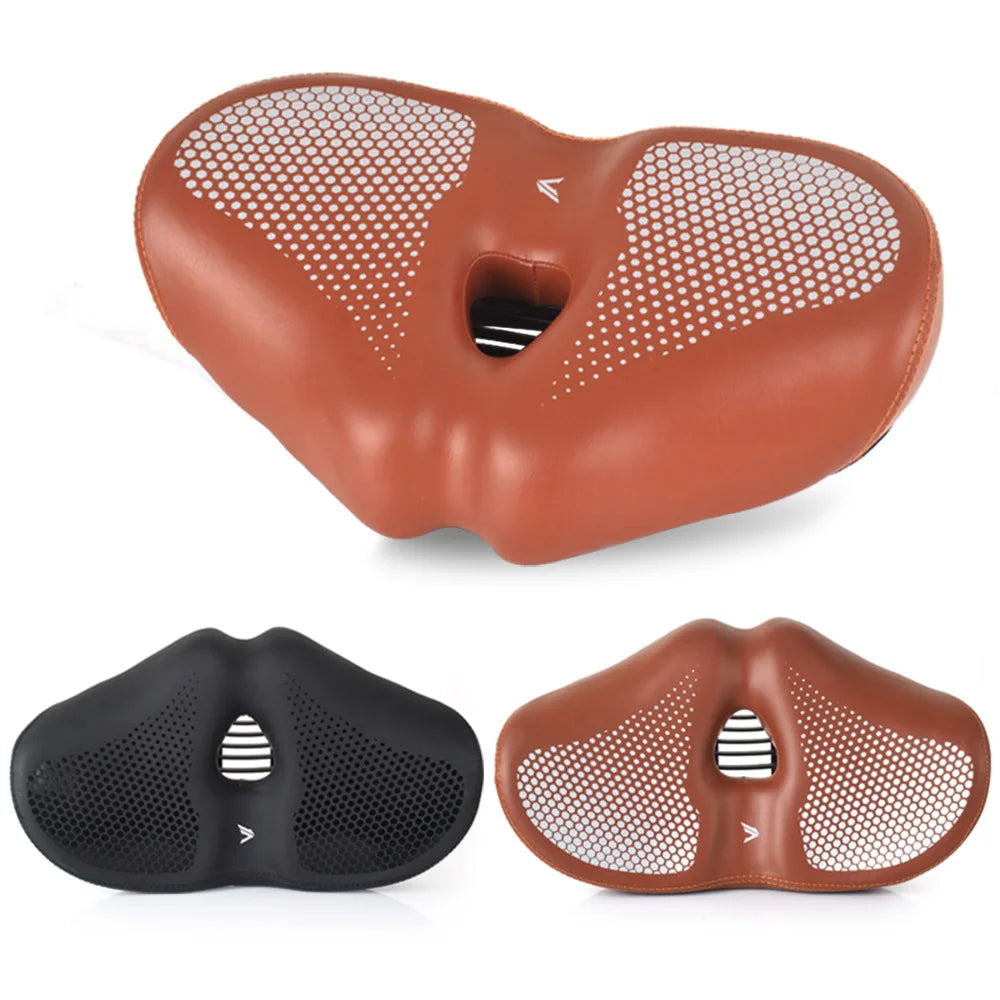 Noseless Bike Seat Cushion for Men Women Extra Padding Comfort Wide Bicycle Seat Oversized Comfortable Saddle for Peloton Bikes