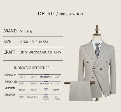 ST Cassy dark blue Elegant Man Suit 2 Pcs Set Modern Wedding Party Suits for Men Stylish Business office suit