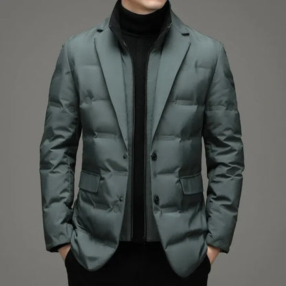 2025 High quality down jacket men winter business casual fashion handsome duck down medium long down jacket