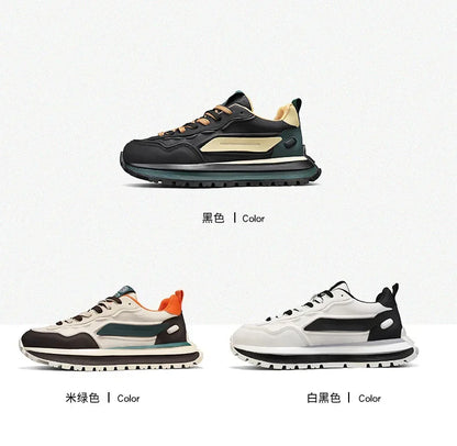 2025 New Spring Men's Breathable sneakers Casual Sports Shoes with Anti slip Soft Bottom White Shoes Men's Trendy Daday Shoes