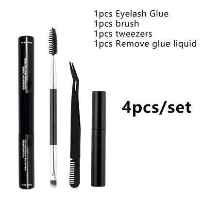 2-in-1 Adhesive and Sealing Eyelash Glue Suitable for DIY Group Eyelashes Eyelash Glue Remover Eyelash Curler Brush Kit Makeup