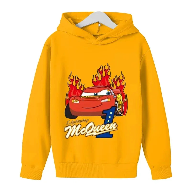 Children's Di's New Cool Trendy Sni Autumn Winter Racing Lightning McQueen Boys Girls Hoodies Autumn Winter Warm Soft Clothing