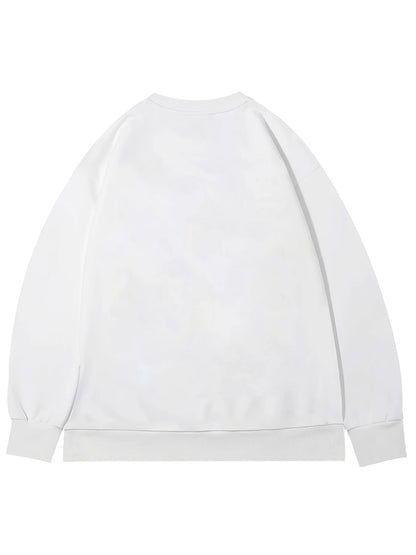 Men's autumn and winter casual loose fashion classic Paris letter pattern printed long sleeved round neck sweatshirt