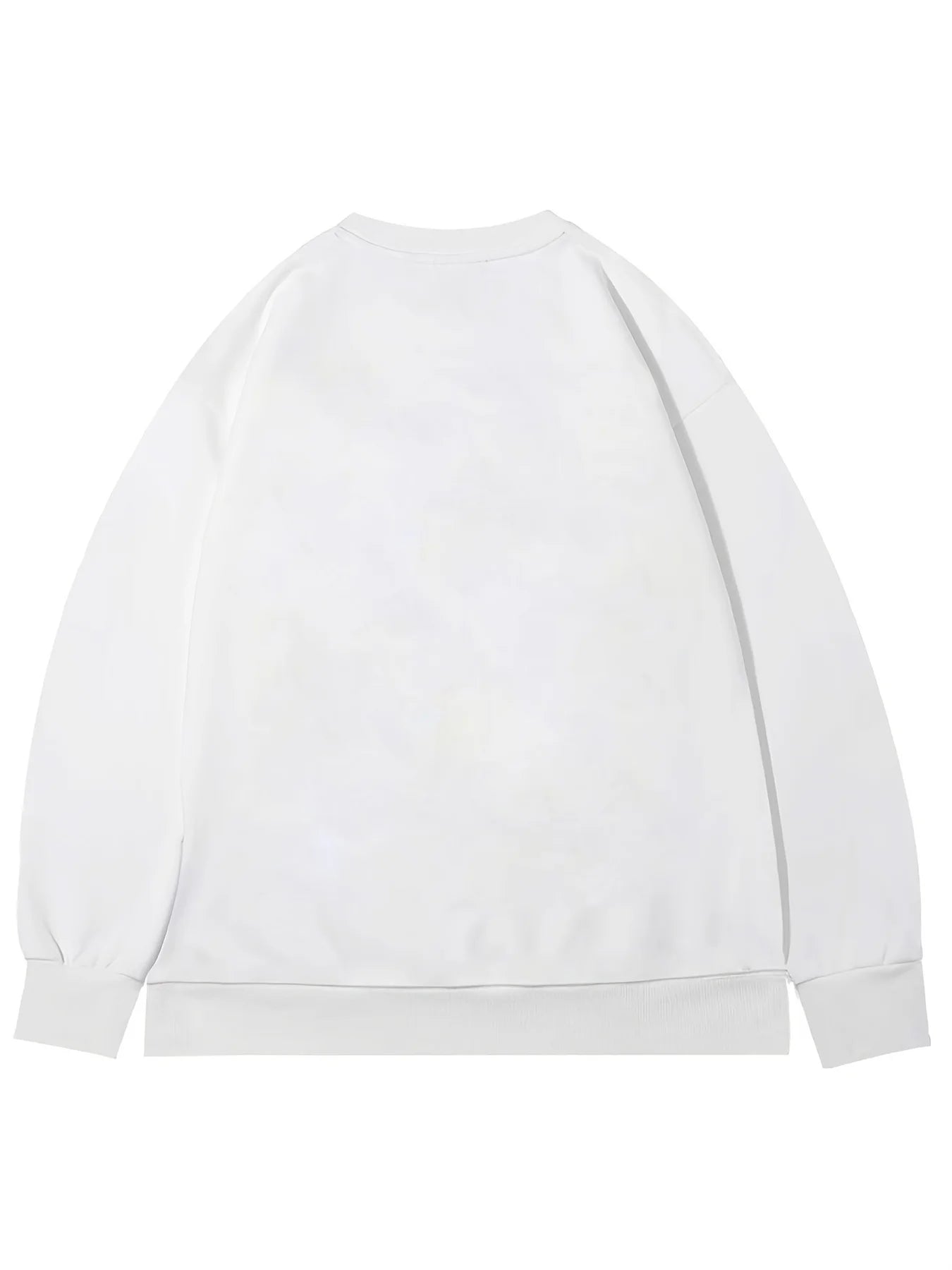Men's autumn and winter casual loose fashion classic simple airplane pattern printed long sleeved round neck sweatshirt