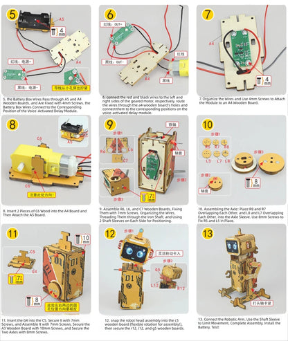DIY Electric Voice Controlled Robot DIY Science Experiment Kit & Education Model Toy For Children Gift Toy Project