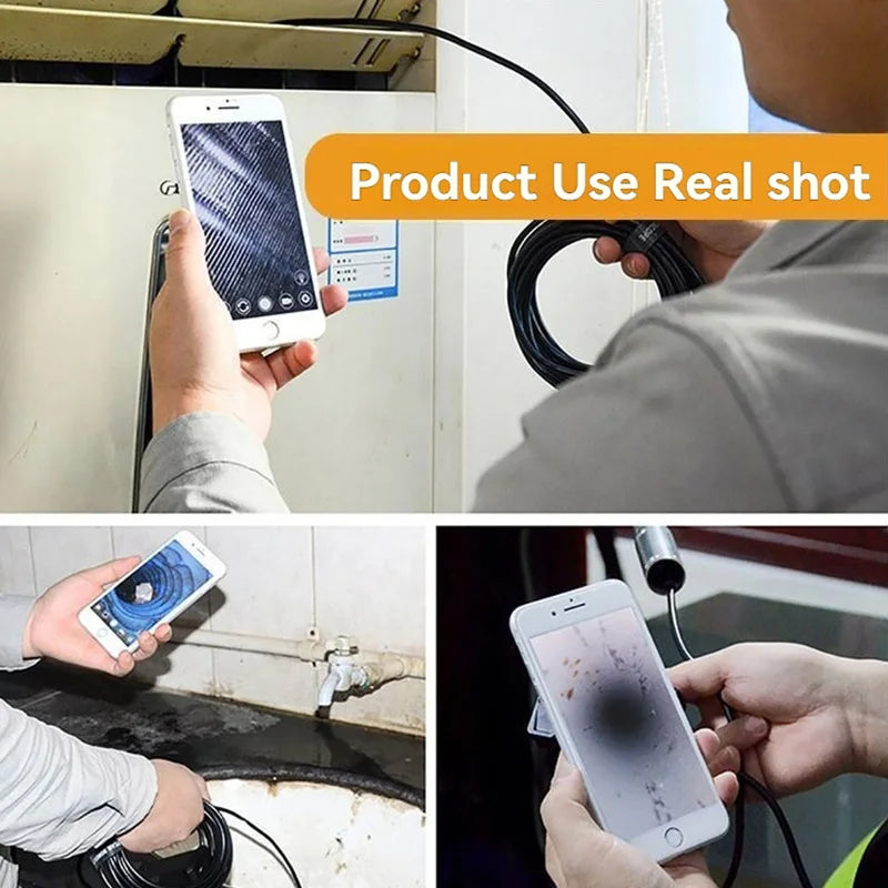 5.5/8MM TYPE-C Android Endoscope Camera IP67 Waterproof 6 LED Adjustable  Borescope Mini Camera for Pipeline Inspection