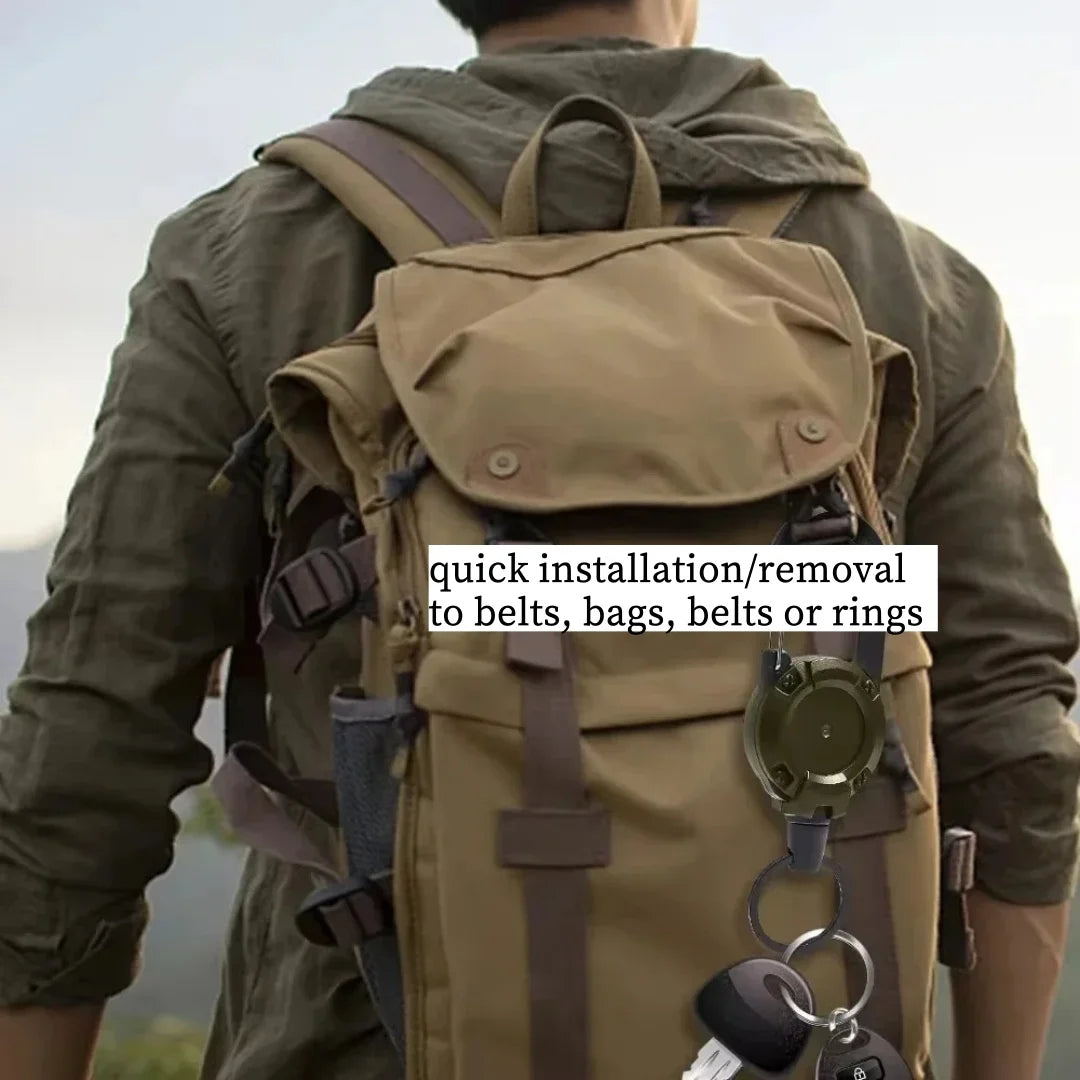 Anti Lost Sporty Retractable Elastic Keychain Automatic Retractable Wire Rope Antitheft Easy-to-pull Buckle Rope Key Ring