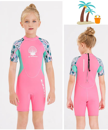 New Jellyfish Neoprene Children Diving Suit Swimwear Girls Short Surfing Swimsuit Wet Suit for Girl Bathing Suit Wetsuit