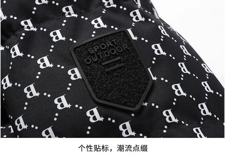 Autumn/Winter Fashion Trend Printed Large Size Coat Men's Casual Relaxed Comfortable High Quality Cotton-Padded Jacket