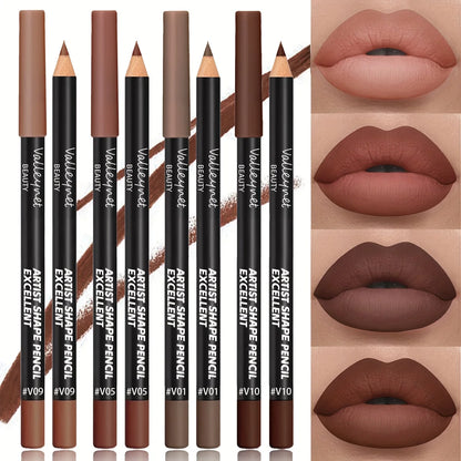 4pcs/set Matte Lipliner Pencil Set | Long-lasting, Waterproof, Brown, Purple, Pink Series, Suitable for All Skin Types