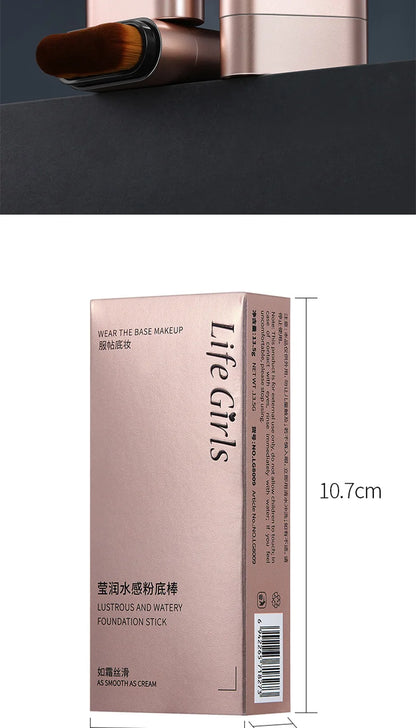 Clear and Moisturizing Foundation with a Natural Glow, Hydrating, Bling, Radiance, Thin and Lightweight Double-Ended Makeup Foundation That Can Be Rotated for Easier Application, with Its Own Brush for Waterproofing, Making I