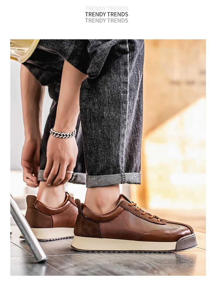 Mens Unique Skate Shoes Platform Comfort Black Casual Sneakers All-Match Thick Sole Design for Urban Street Style Versatile Wear