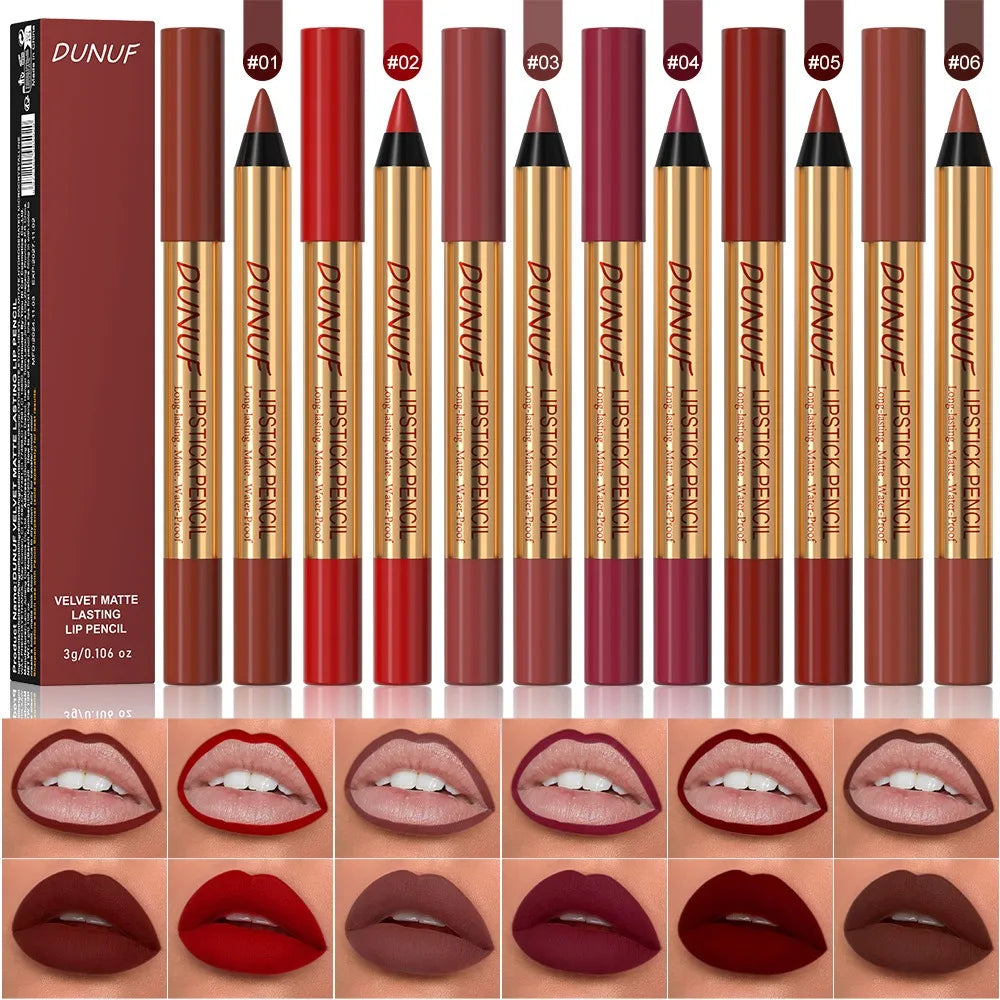 Rich Color Non-stick Lipstick Pencil Long-lasting Matte Lip Liner Crayon Red Tint Brown Lipliner Makeup Easy To Apply Cosmetics