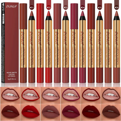 Rich Color Non-stick Lipstick Pencil Long-lasting Matte Lip Liner Crayon Red Tint Brown Lipliner Makeup Easy To Apply Cosmetics