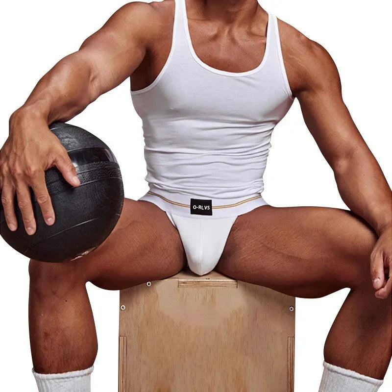 Simple modal men's underwear sports low waist, breathable U convex high fork briefs OR6109