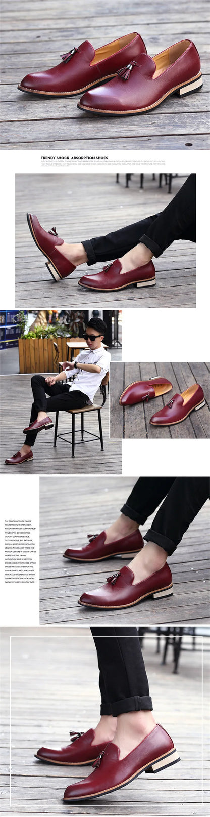Luxury Men Leather Loafers Designer Tassels Brogue Shoes Male Wedding Shoes Fashion High Quality Men Casual Shoes Big Size 38-46