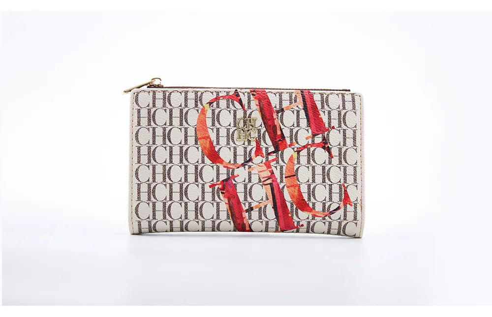 Carolina Herrera NEW Women's Cartoon Long Wallet, Classic PVC Fashion Simple Lightweight All-Match Purse