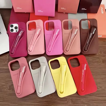 Makeup Rhode With Box Lipstick Holder Phone Case for IPhone17 Air 11 12 13 14 15 16 Pro Max Plus  Lip Gloss Silicone Soft Cover