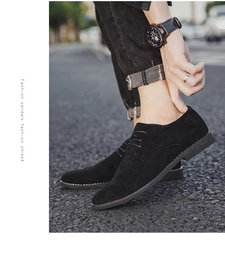 Luxury Men Derby Shoes High Quality Suede Leather Shoes for Men Business Casual Shoes Lace-Up Men Party Wedding Shoes Large Size