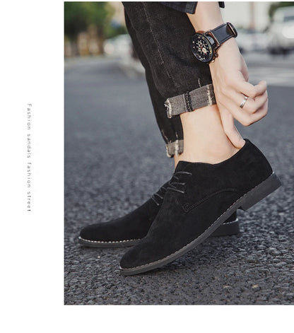 Luxury Men Derby Shoes High Quality Suede Leather Shoes for Men Business Casual Shoes Lace-Up Men Party Wedding Shoes Large Size
