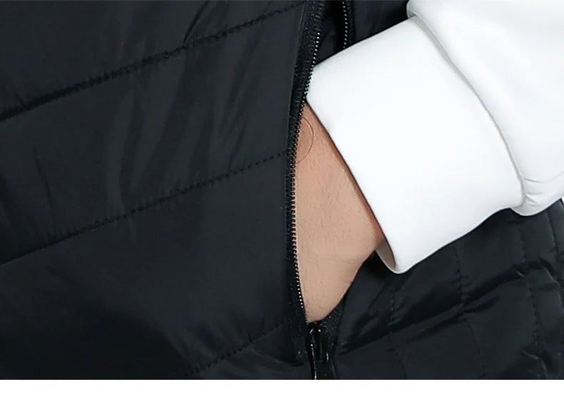 Winter Men's 9-Zone Heated Vest for Cold Protection Electric Heated Vest with Heating Cotton Lining【Power supply not included】