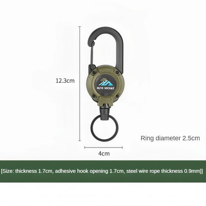 Portable Retractable Keychain with Steel Wire Rope,Outdoor Tactical Anti-Loss Buckle for Camping Gear & EDC Accessories