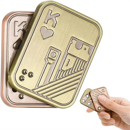 1pc Metal Fidget Toys - Metal Poker Push Card Fidget Slider Stress Relief Toy,Fidget Toy Haptic Coin,Office Desk Toys Gifts