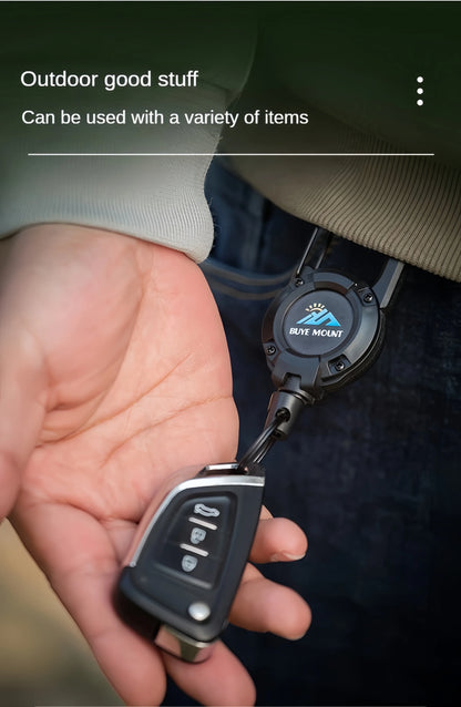 Portable Retractable Keychain with Steel Wire Rope,Outdoor Tactical Anti-Loss Buckle for Camping Gear & EDC Accessories