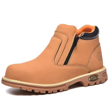 Anti Puncture Anti Smashing Work Boots Safety Steel Toe Shoes Men Waterproof Leather Boots Protective Shoes Safety Men Boots