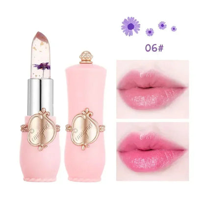 Dried Flower Jelly Lip Balm Lipstick Transparent Waterproof Crystal Lip Oil Hydrating Lip Gloss Plumper Clear Lip Plumper Makeup